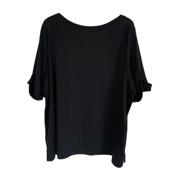 Hasting & Smith women's 3X black short sleeve stretchy pullover top NWT - Picture 7 of 9
